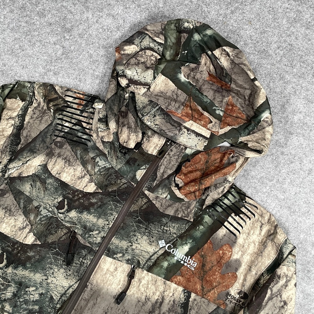 Columbia Mens PHG Mossy Oak Treestand Jacket XL Camo Omni-Dry Waterproof Hooded